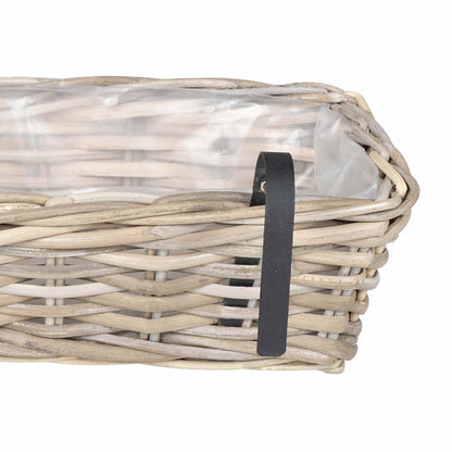 Hanging Planter Basket 2 pcs Grey 48 x 22 x 15 cm Lacak Rattan