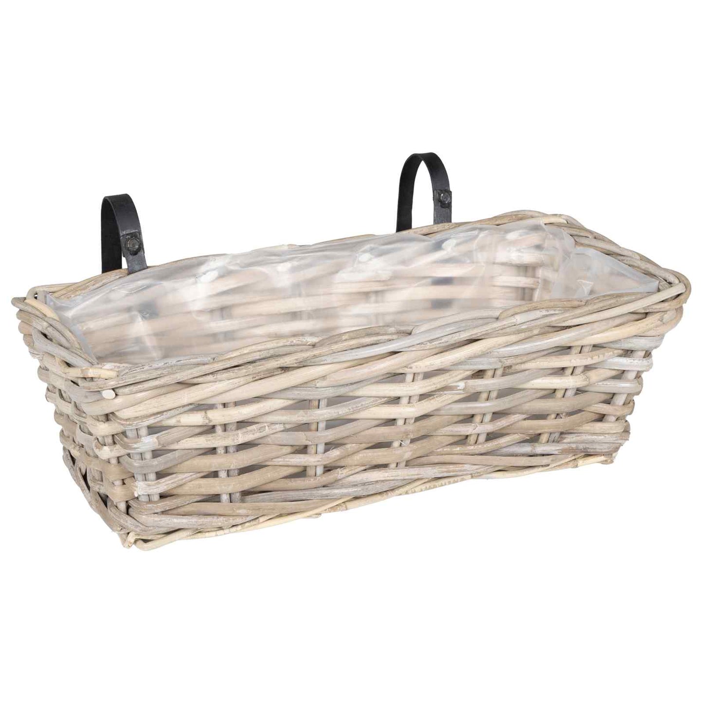 Hanging Planter Basket 2 pcs Grey 48 x 22 x 15 cm Lacak Rattan