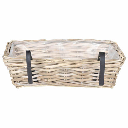 Hanging Planter Basket 2 pcs Grey 48 x 22 x 15 cm Lacak Rattan