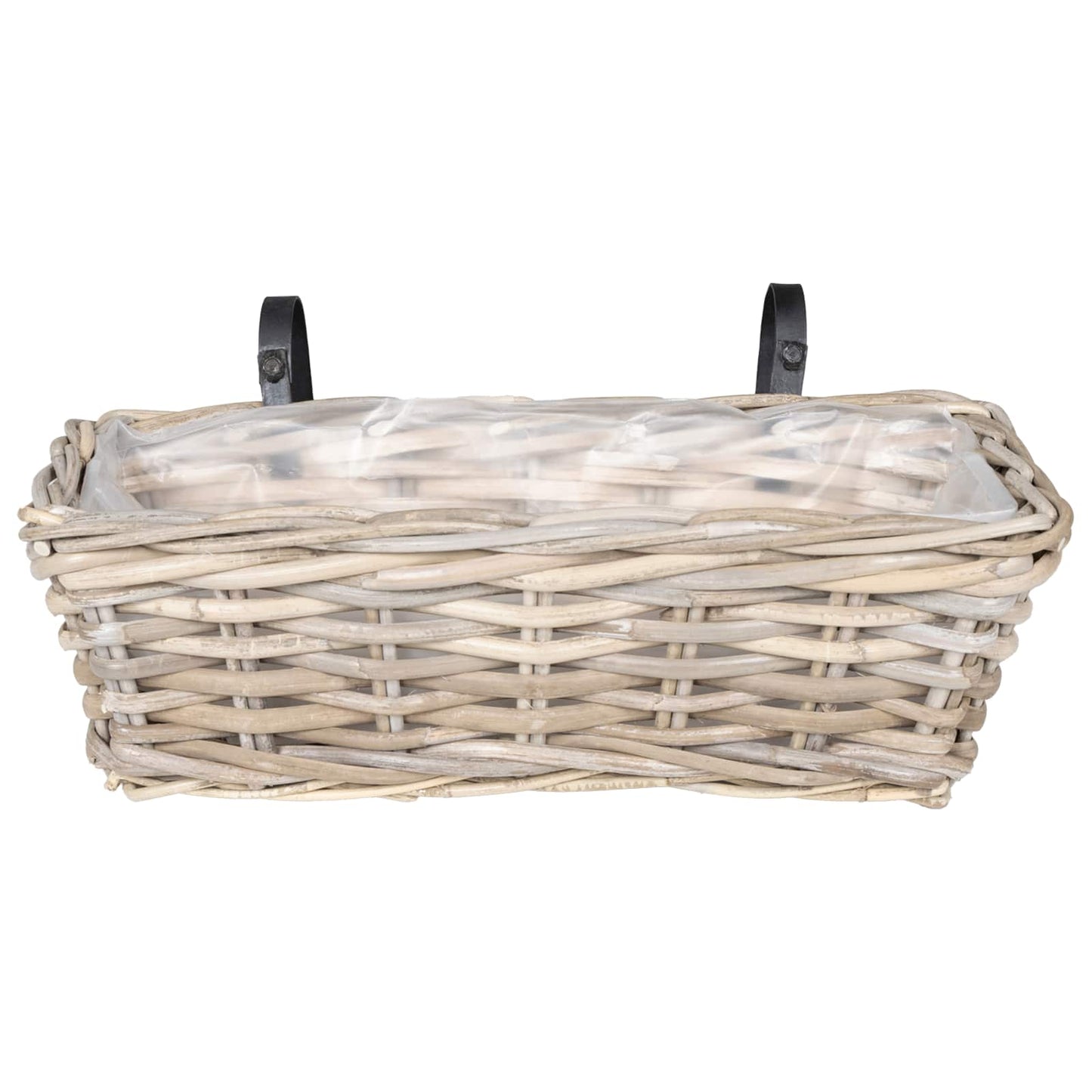 Hanging Planter Basket 2 pcs Grey 48 x 22 x 15 cm Lacak Rattan