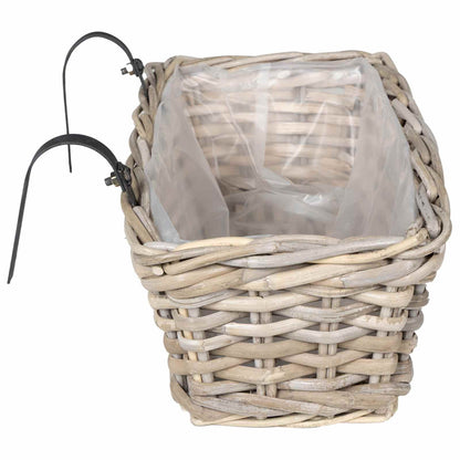 Hanging Planter Basket 2 pcs Grey 48 x 22 x 15 cm Lacak Rattan
