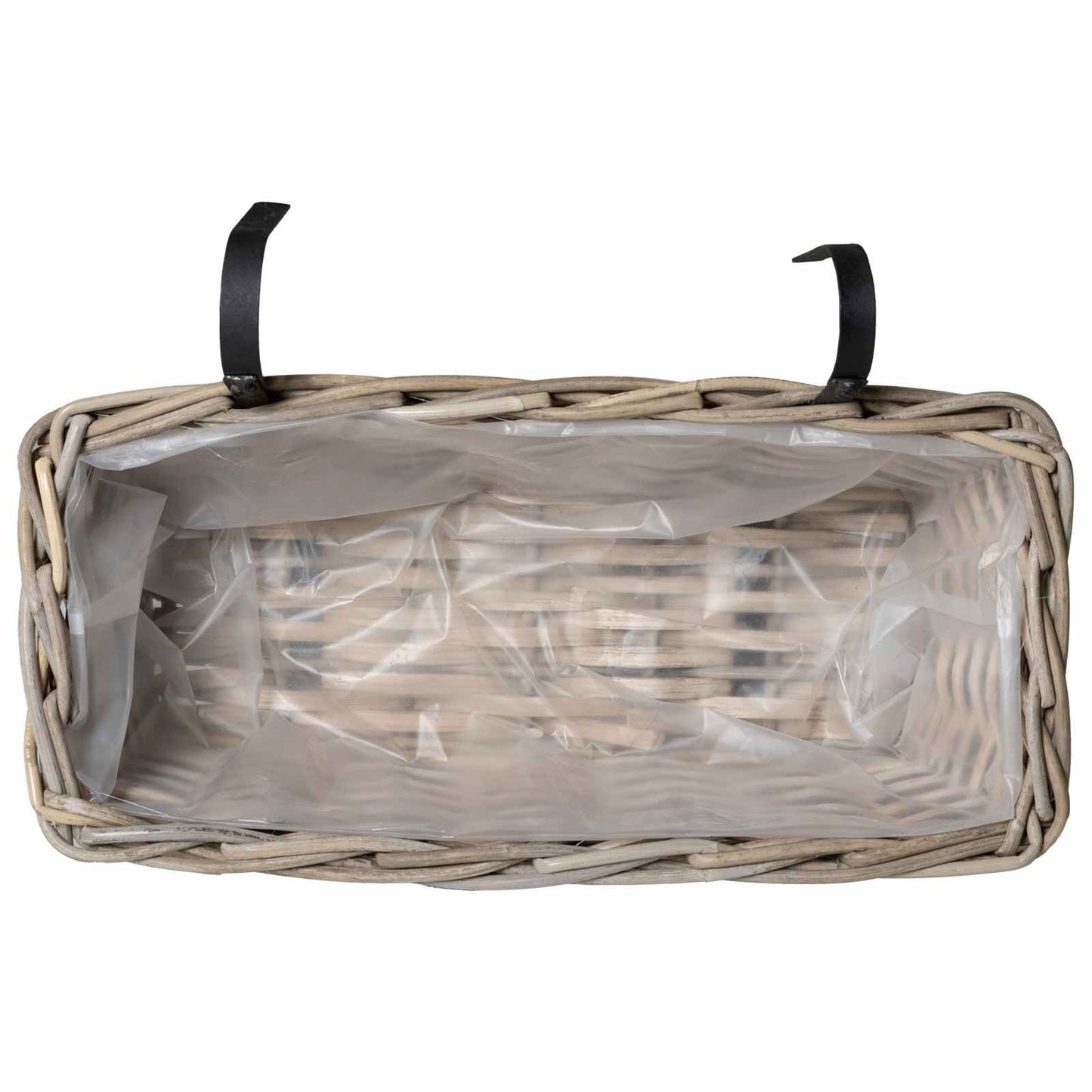 Hanging Planter Basket 2 pcs Grey 48 x 22 x 15 cm Lacak Rattan