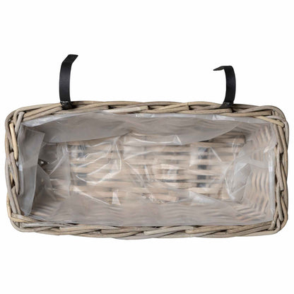 Hanging Planter Basket 2 pcs Grey 48 x 22 x 15 cm Lacak Rattan