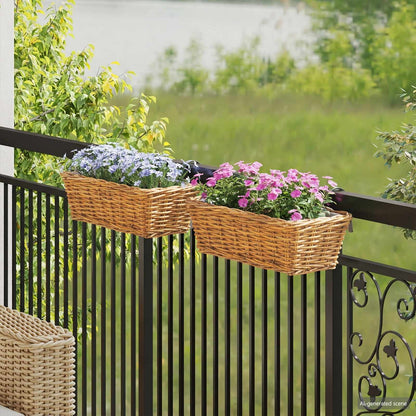 Hanging Planter Basket GENDT 2 pcs Natural Brown Kubu Rattan