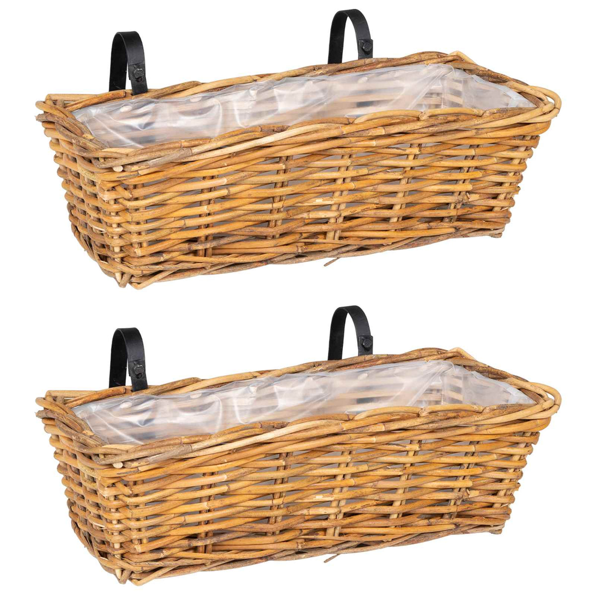 Hanging Planter Basket GENDT 2 pcs Natural Brown Kubu Rattan
