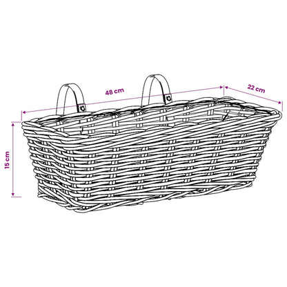 Hanging Planter Basket GENDT 2 pcs Natural Brown Kubu Rattan