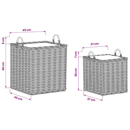 Planter Basket GENDT 2 pcs Natural Brown Kubu Rattan