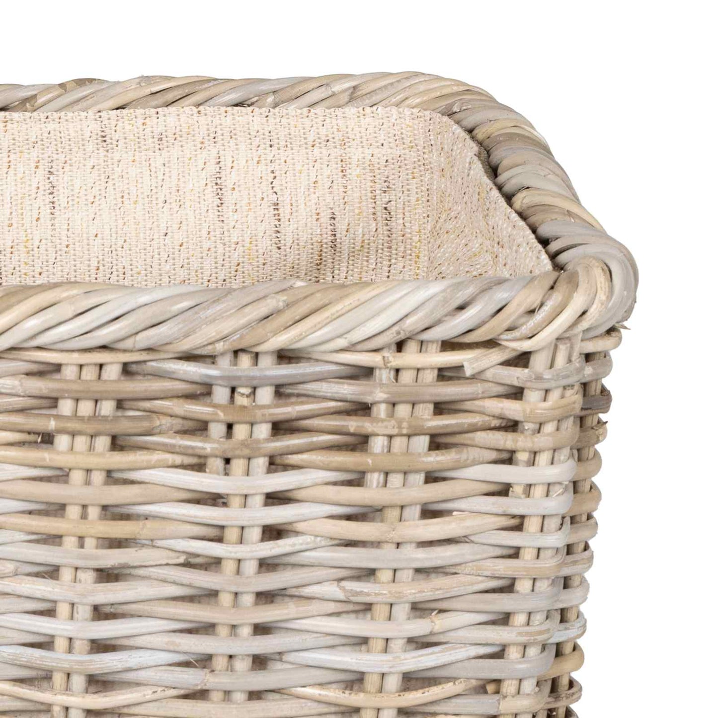 Firewood Basket 2 pcs Natural Grey Kubu Rattan