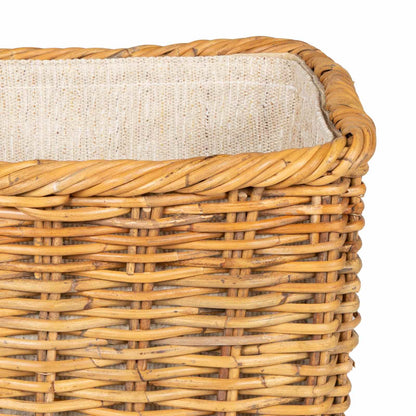 Firewood Basket 2 pcs Natural Brown Kubu Rattan