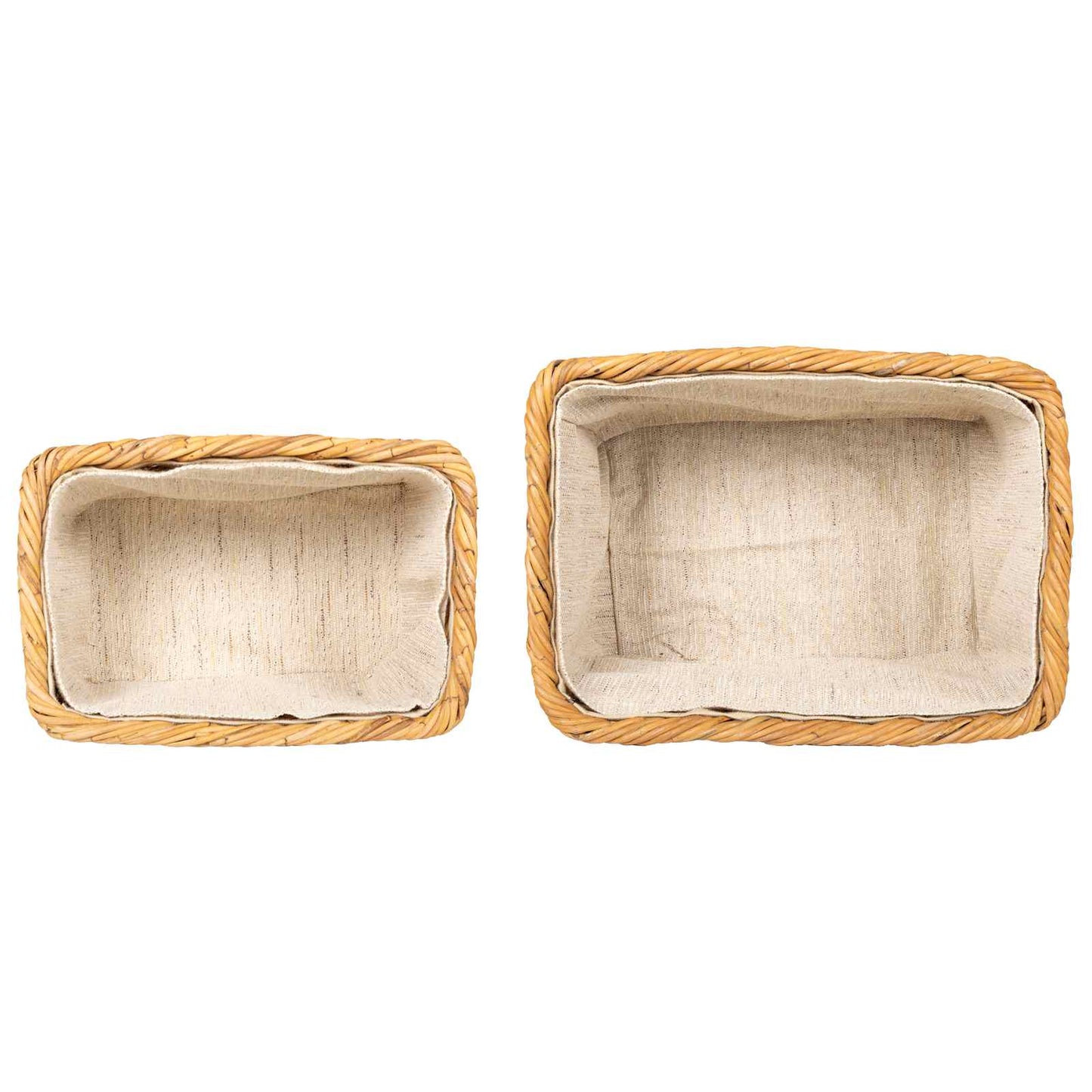 Firewood Basket 2 pcs Natural Brown Kubu Rattan
