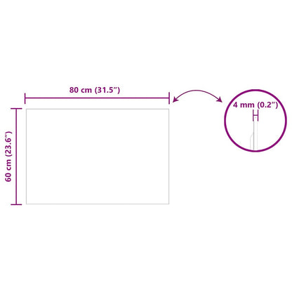Wall Mirror Rectangular 80 x 60 cm Tempered Glass