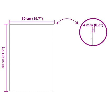 Wall Mirror Rectangular 50 x 80 cm Tempered Glass