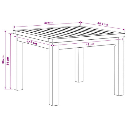 Coffee Table Natural 50 x 48.5 x 36 cm Solid Acacia Wood
