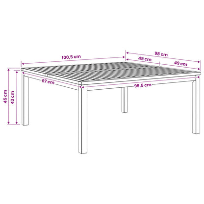 Coffee Table Natural 100 x 100.5 x 45 cm Solid Acacia Wood