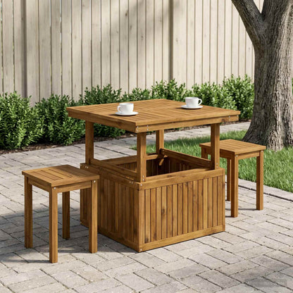 Garden Coffee Table Solid Acacia Wood Height Adjustable Natural