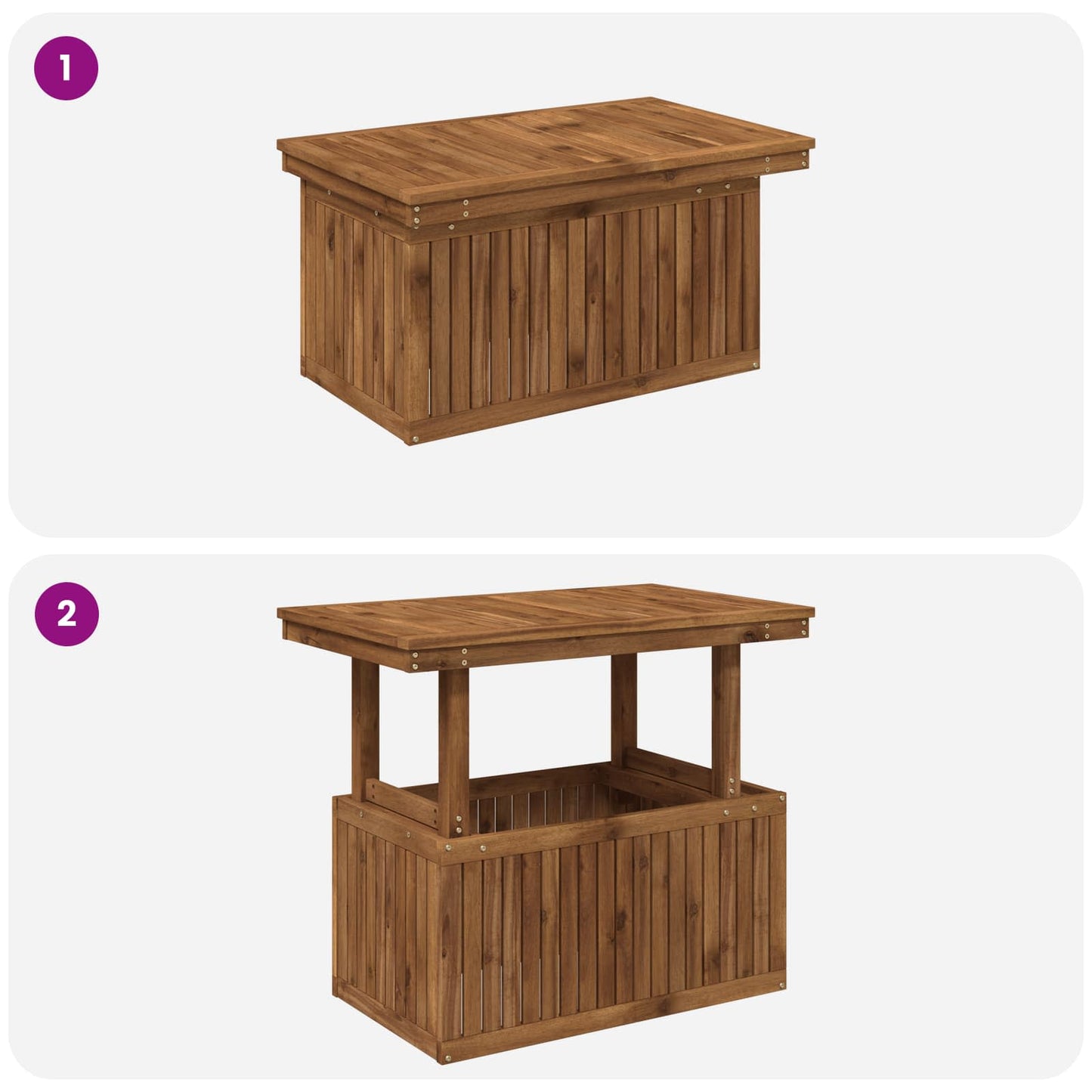 Garden Coffee Table Solid Acacia Wood Height Adjustable Natural