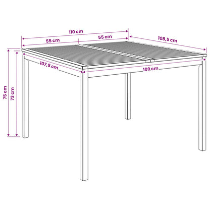 Garden Dinner Table Natural 110 x 108.5 x 75 cm