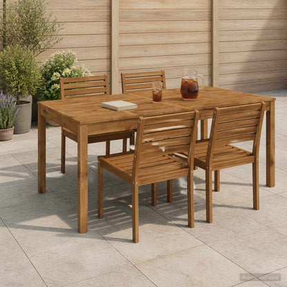 Garden Dinner Table Natural 180 x 88.5 x 75 cm