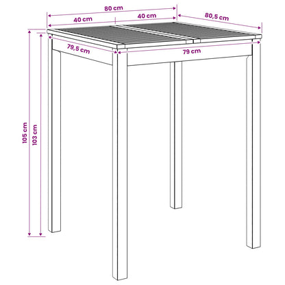 Garden Bar Table Natural 80 x 80.5 x 105 cm Solid Acacia Wood