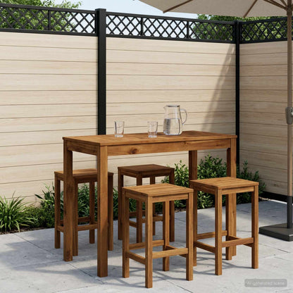 Garden Bar Table Natural 108.5 x 55 x 105 cm Solid Acacia Wood