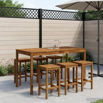 Garden Bar Table Natural 180 x 88.5 x 105 cm Solid Acacia Wood