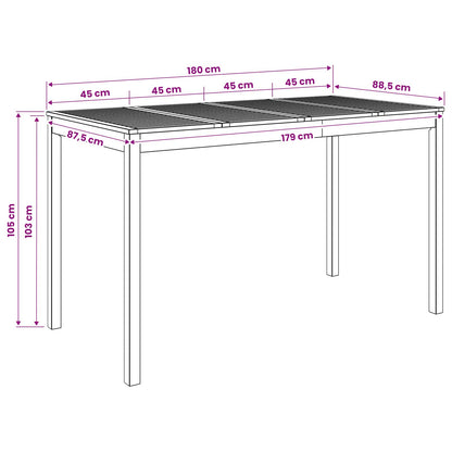 Garden Bar Table Natural 180 x 88.5 x 105 cm Solid Acacia Wood