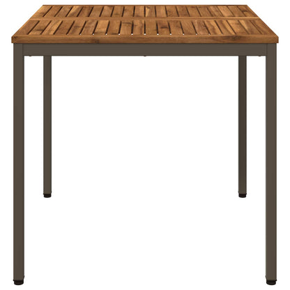 Garden Dinner Table Natural and Coffee 80 x 80.5 x 75 cm