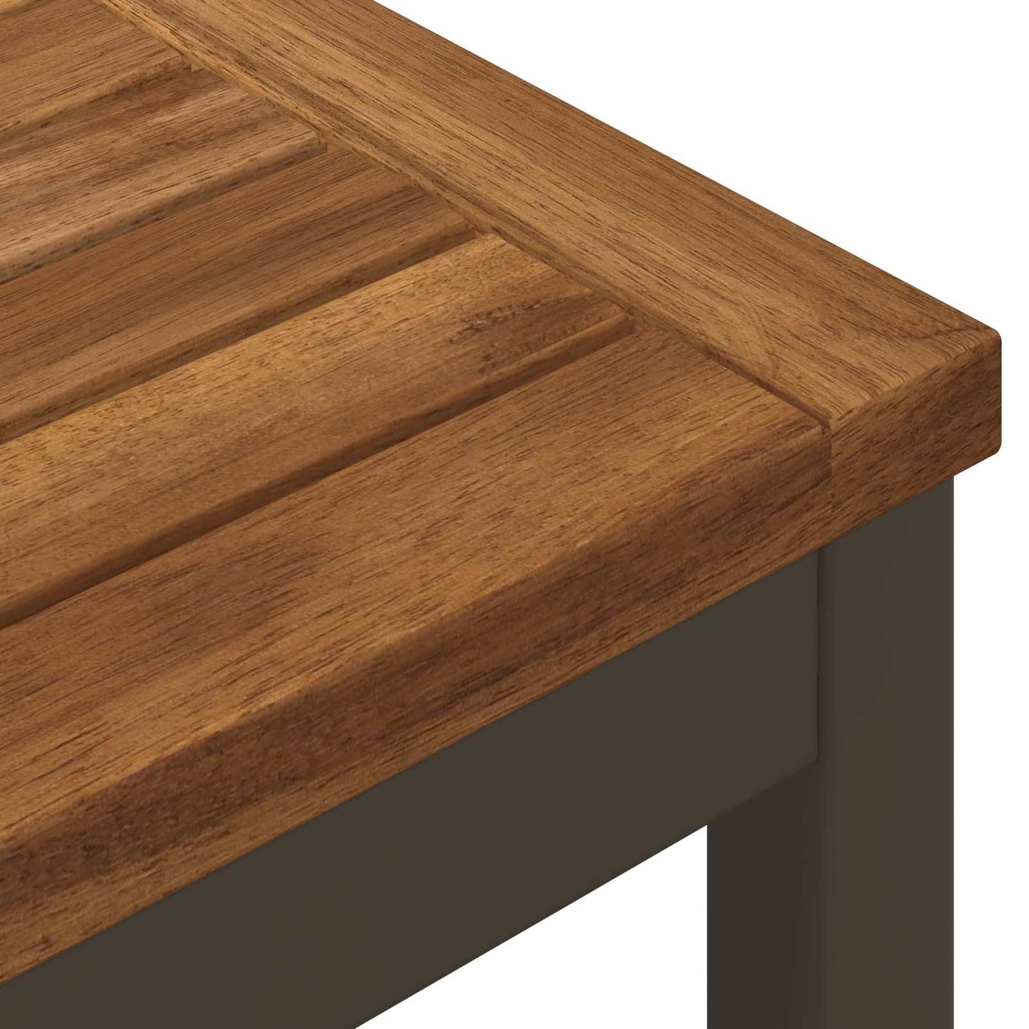 Garden Dinner Table Natural and Coffee 110 x 108.5 x 75 cm