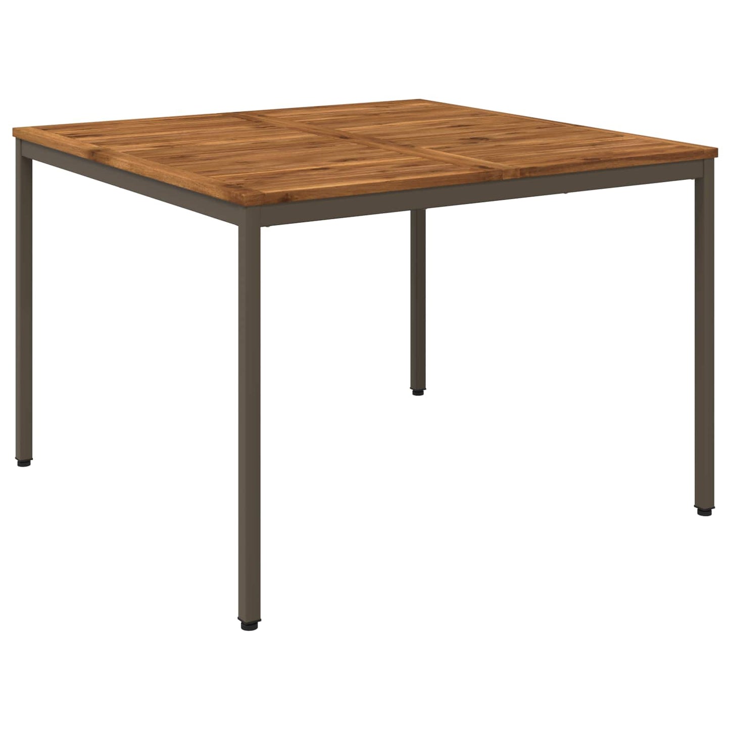 Garden Dinner Table Natural and Coffee 110 x 108.5 x 75 cm