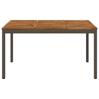 Garden Dinner Table Natural and Coffee 141 x 80.5 x 75 cm