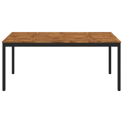 Garden Dinner Table Natural and Black 147 x 88.5 x 75 cm