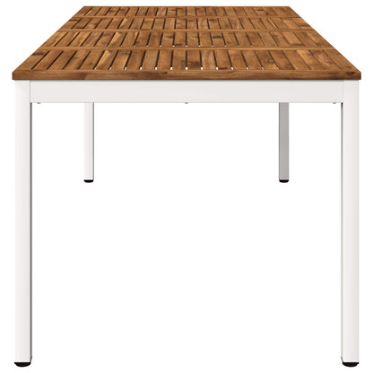 Garden Dinner Table Natural and White 147 x 88.5 x 75 cm