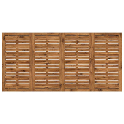 Garden Dinner Table Natural and White 147 x 88.5 x 75 cm