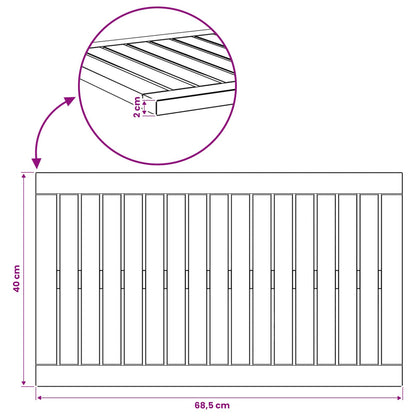 Table Top 68.5 x 40 x 2 cm Rectangular Solid Acacia Wood