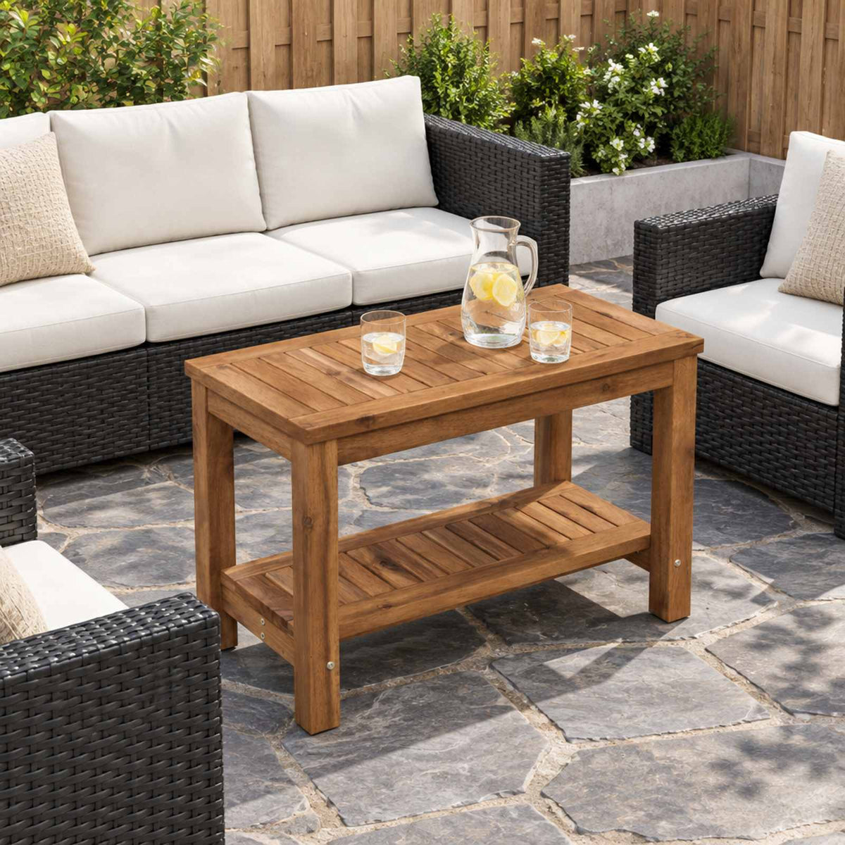 Coffee Table Natural 60.5 x 30 x 45 cm Solid Acacia Wood