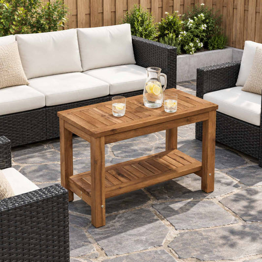 Coffee Table Natural 60.5 x 30 x 45 cm Solid Acacia Wood