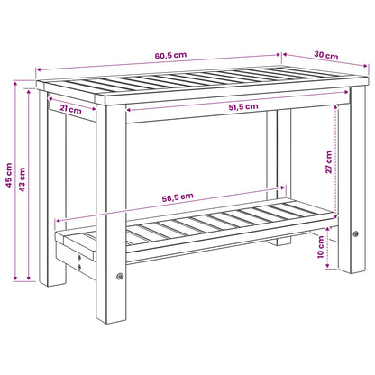 Coffee Table Natural 60.5 x 30 x 45 cm Solid Acacia Wood