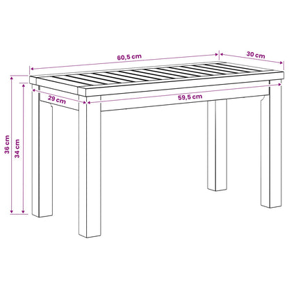 Coffee Table White 60.5 x 30 x 36 cm Solid Acacia Wood