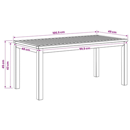 Coffee Table White 50 x 100.5 x 45 cm Solid Acacia Wood