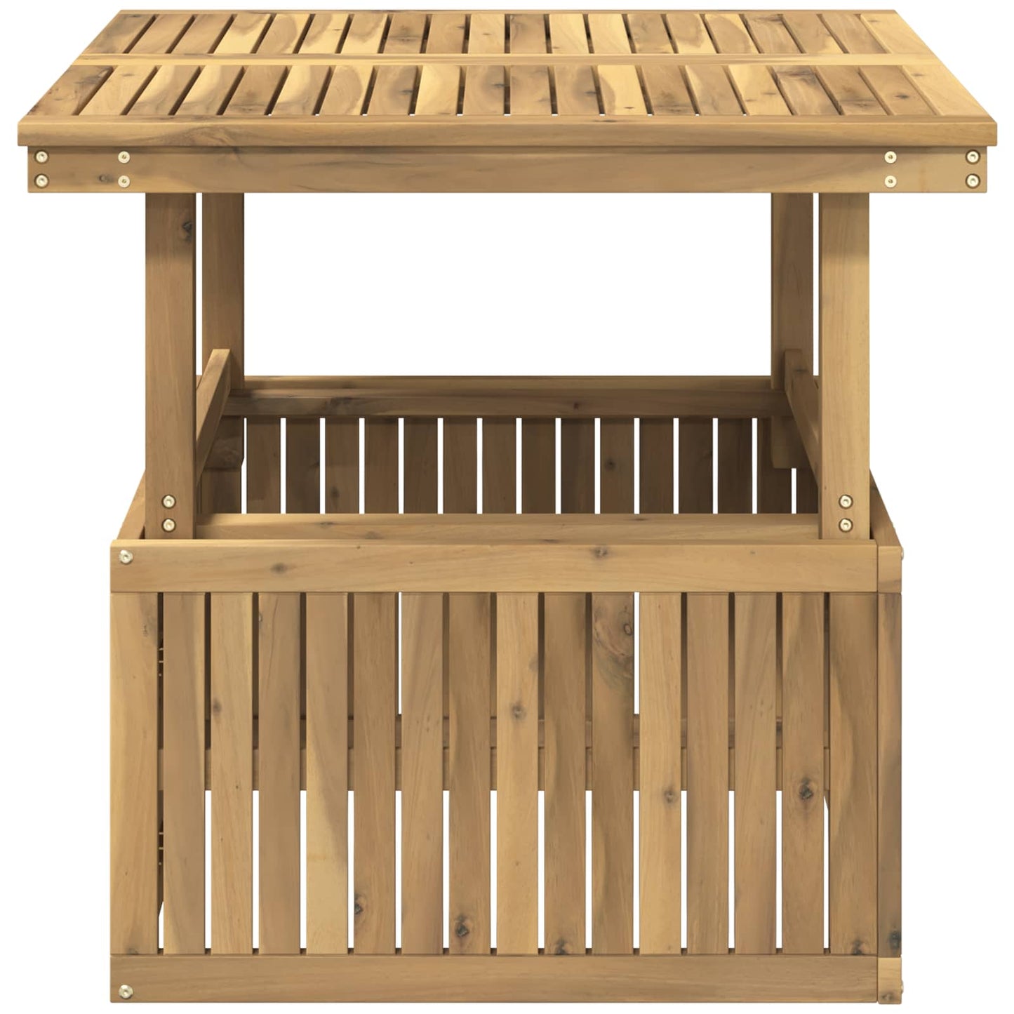 Garden Coffee Table Solid Acacia Wood Height Adjustable White