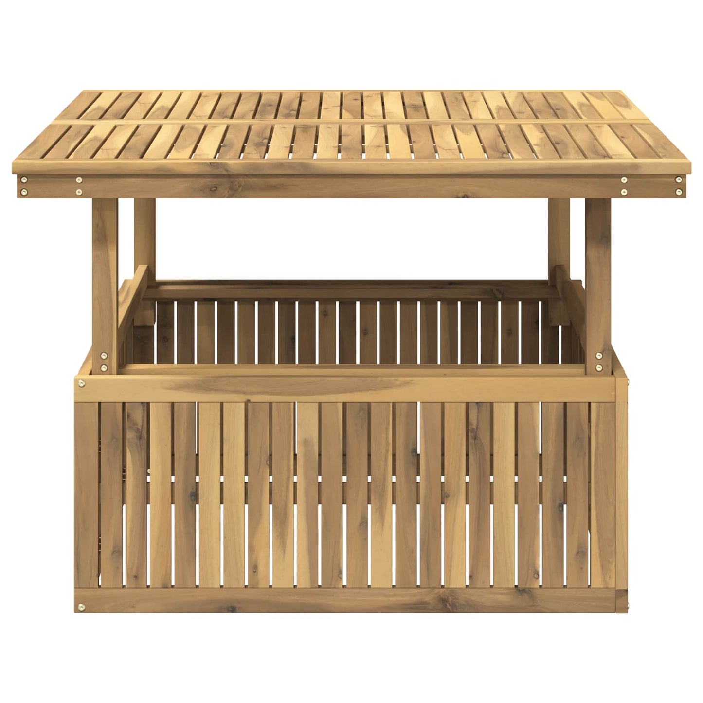 Garden Coffee Table Solid Acacia Wood Height Adjustable White