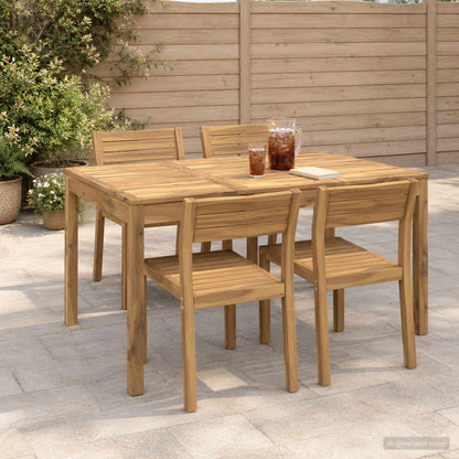 Garden Dinner Table White 147 x 88.5 x 75 cm Solid Acacia Wood
