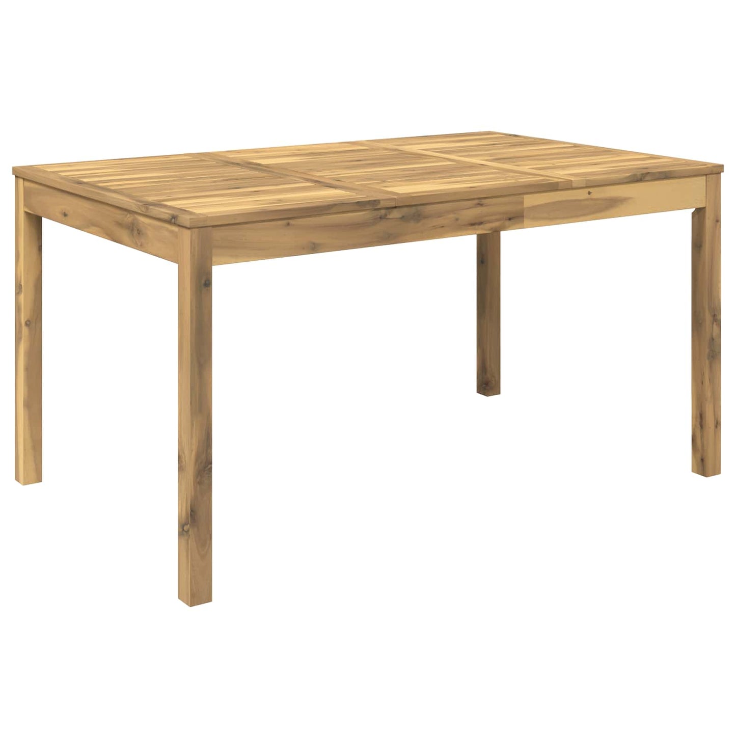 Garden Dinner Table White 147 x 88.5 x 75 cm Solid Acacia Wood