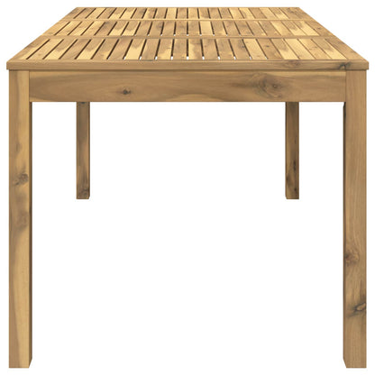 Garden Dinner Table White 147 x 88.5 x 75 cm Solid Acacia Wood