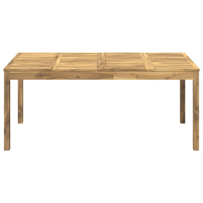 Garden Dinner Table White 180 x 88.5 x 75 cm Solid Acacia Wood