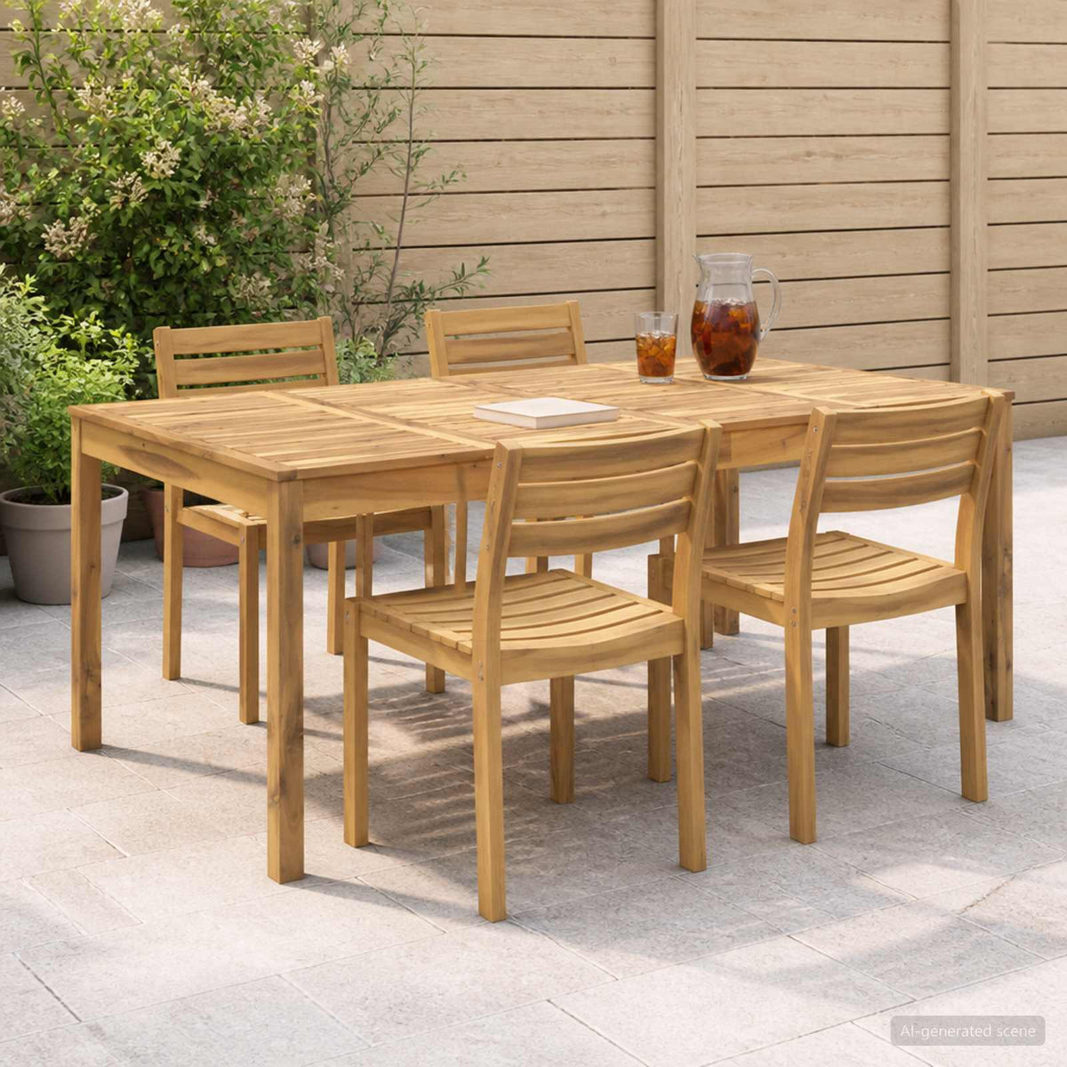 Garden Dinner Table White 196 x 100.5 x 75 cm Solid Acacia Wood