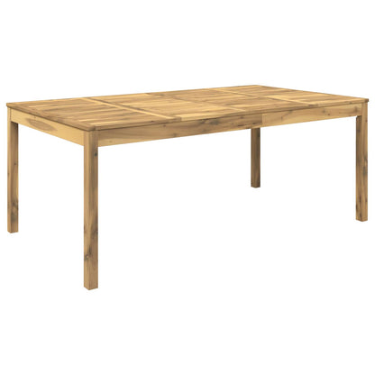 Garden Dinner Table White 196 x 100.5 x 75 cm Solid Acacia Wood