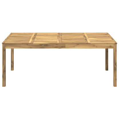Garden Dinner Table White 196 x 100.5 x 75 cm Solid Acacia Wood
