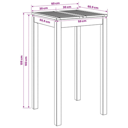 Garden Bar Table White 60 x 60.5 x 105 cm Solid Acacia Wood