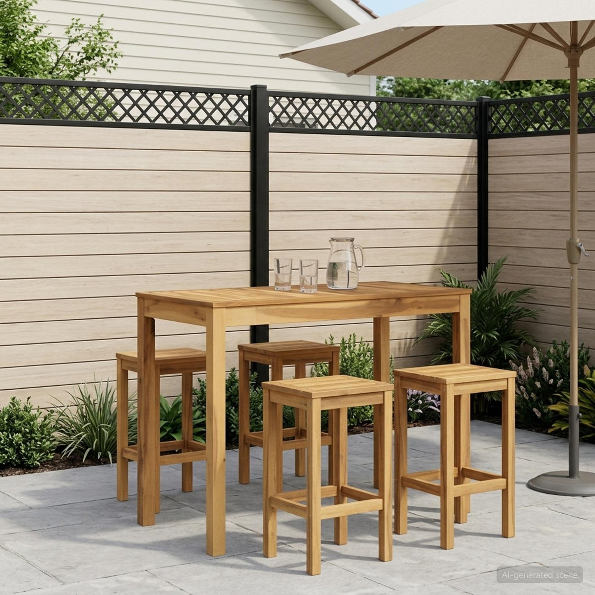 Garden Bar Table White 108.5 x 55 x 105 cm Solid Acacia Wood